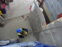 Bendcrete Installing Climbing Panels at Bolton One